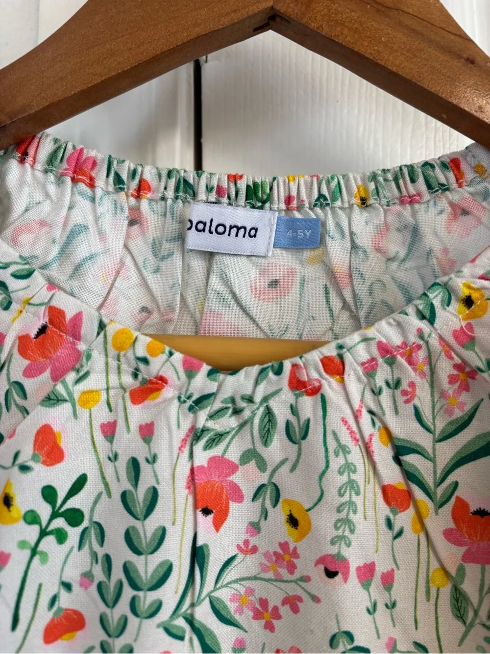 La Paloma‎ Floral Puff Sleeve Mini Dress Size 4-5Y